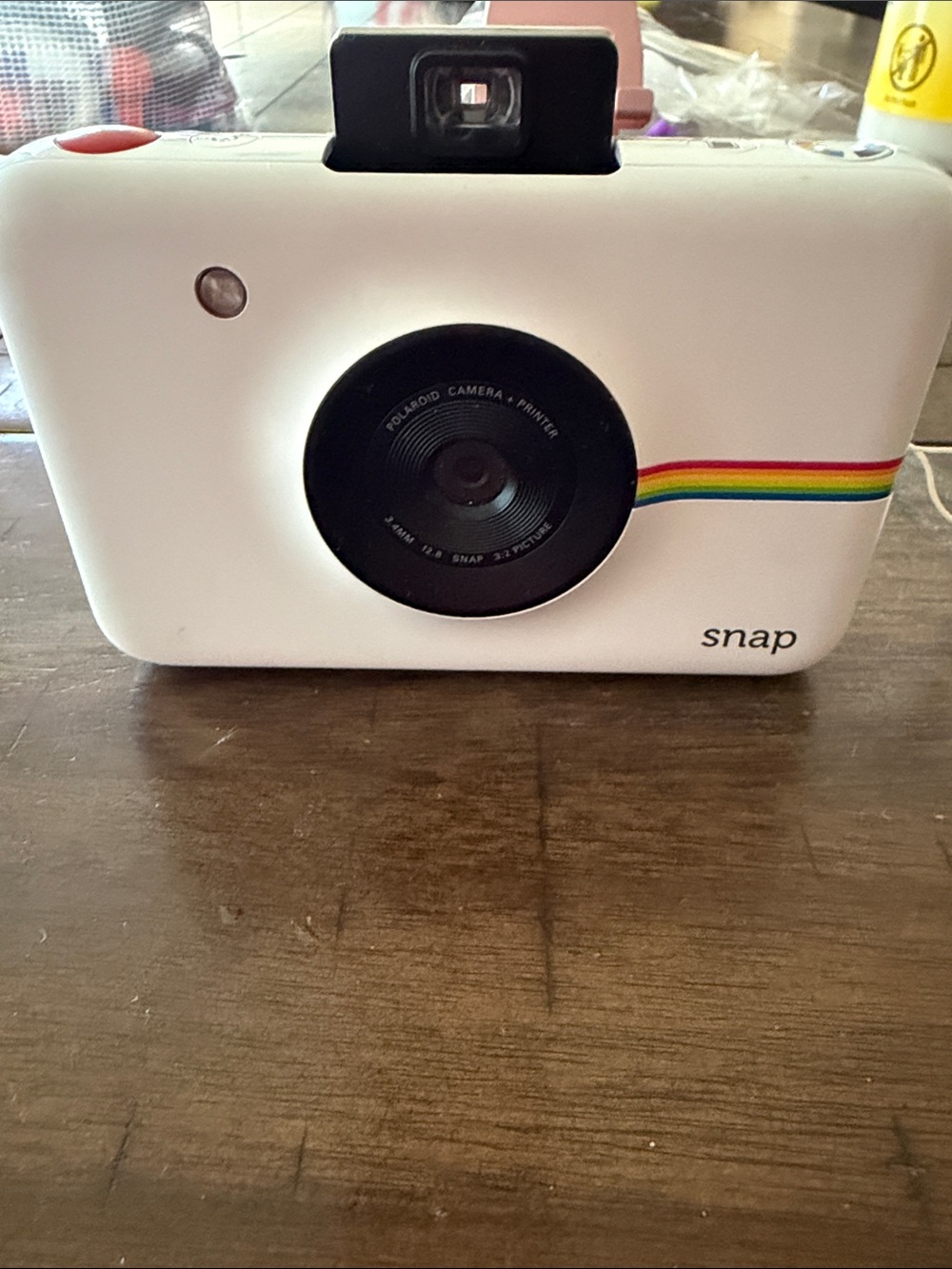 Polaroid Snap Instant Camera in White with Rainbow Stripe